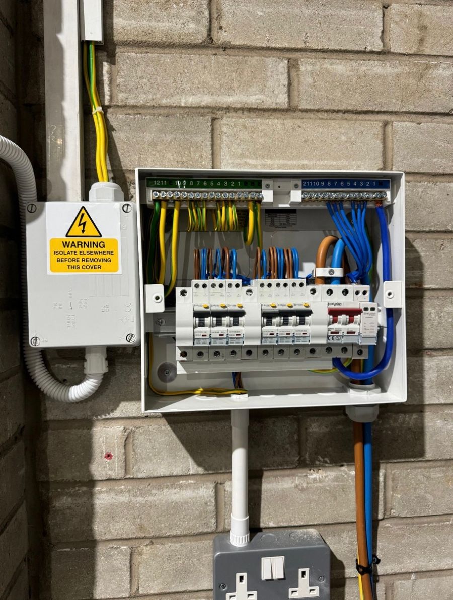 Modern consumer unit with RCBO protection installed by Influx Electrical