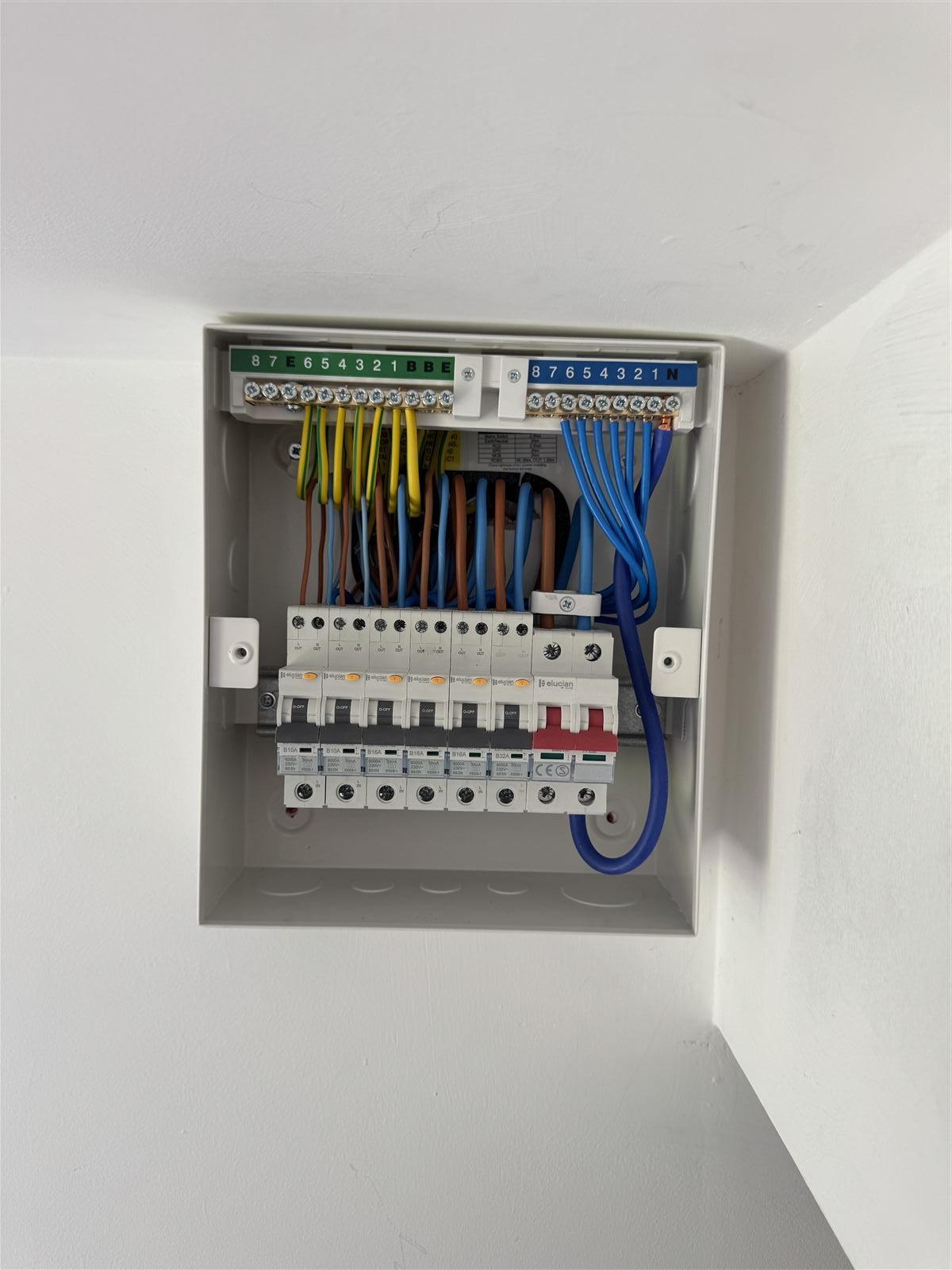 Consumer unit installation being wired in a Darlington home