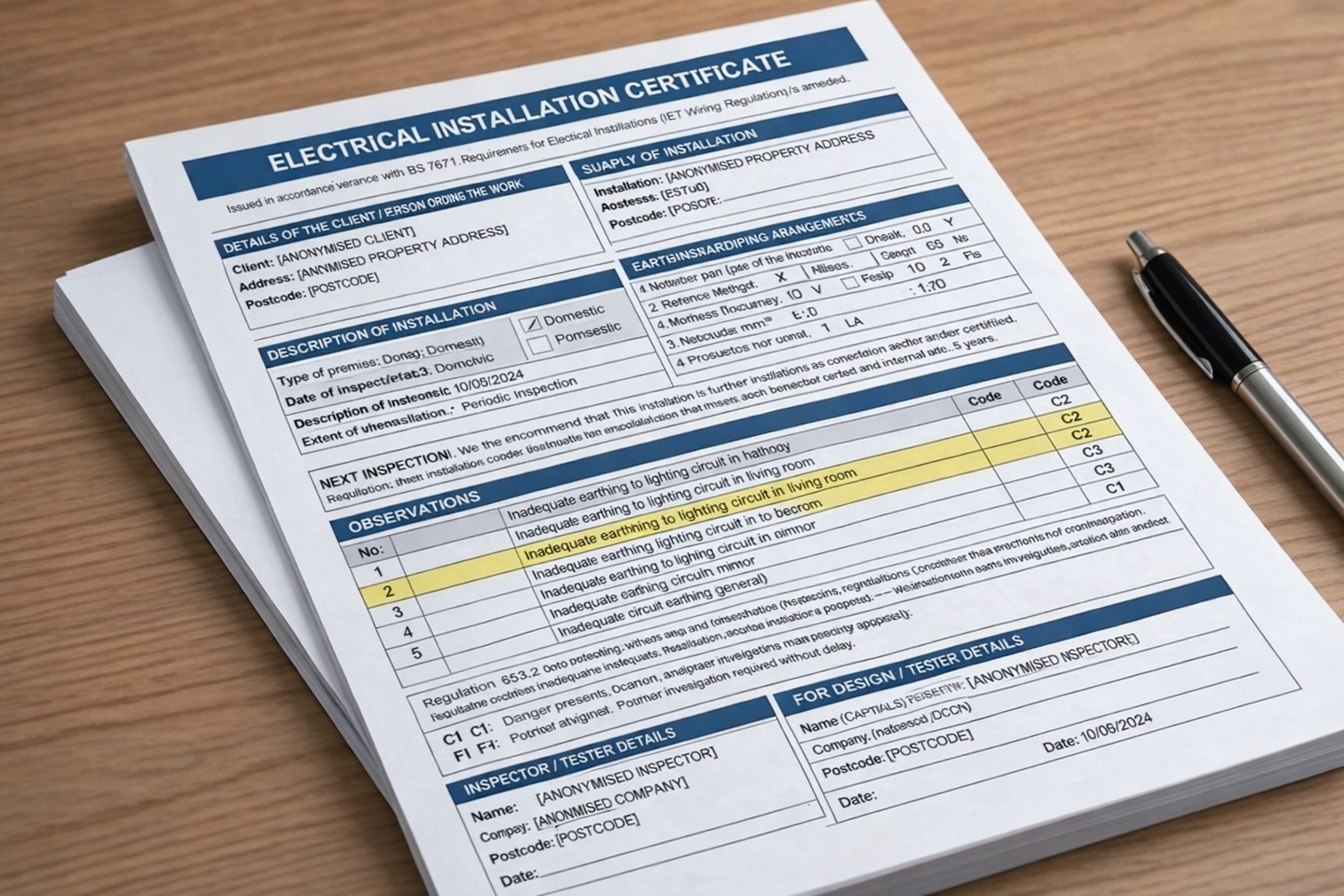 Electrician carrying out an EICR inspection in Darlington